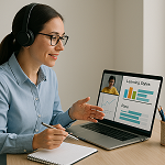 Spanish teacher taking notes